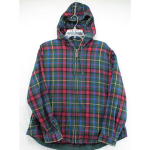 L.L. Bean Women's Relaxed Fit Scotch Plaid Full Zip Hoodie Flannel Petite XL